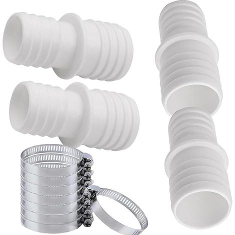 4 Pcs Raccords de Tuyau de 32 mm, Adaptateur Tuyau Piscine 32 a 38, Adaptateur Tuyau Arrosage, 8 Pcs Serrage universels en Acier Inoxydable, Adaptateurs de Tuyau - Double Embout de Tuyau (1/5)