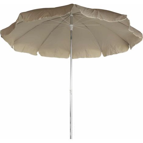 Ombrellone Parasole da Giardino Chillvert Hampton Alluminio Fisso Ø240 Beige