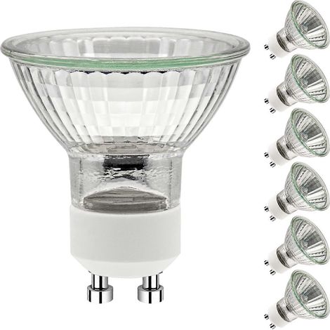 Ampoules halogènes GU10 - Lot de 6 spots - 230 V CA, 35 W, blanc chaud 2700 K [classe énergétique G] (1/4)
