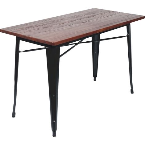 7house Rechteckiger Esstisch im Industriestil aus Holz und Stahl, 120 x 60 x 76 cm