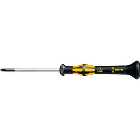 Destornillador electrónico ESD Phillips PH, dimensiones : PH 1, Largo de la hoja 80 mm, Largo total 177 mm