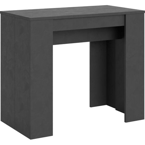 Consola extensible en antracita para 8 personas de 48 a 204 cm Bina (1/4)