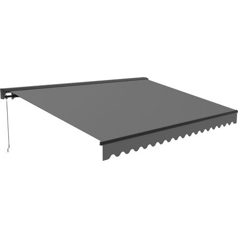 Oviala – Store banne semi-intégral 2,5x2m – Structure aluminium 100% anti-corrosion – Toile polyester 280g/m² – Inclinaison 14° à 50° (1/5)