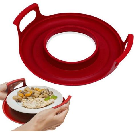 Plateau micro-ondes poignées - Support de refroidissement anti-débordement pour bol assiette transport Aucuneary (1/5)