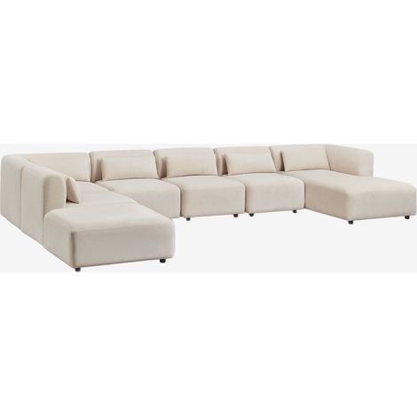 Sofà modulare chaise longue destro a 6 pezzi con pouf Fogler SKLUM            