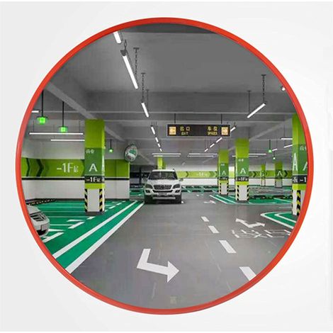 miroir de circulation convexe de 60 cm pour parking d'accès au garage, miroir convexe pour garage et allée, avec installation murale réglable