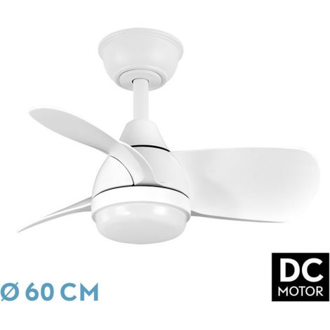 FABRILAMP Fan Dc 24w Pirdo White 3 Blades 60d 2400lm 6 Vel. 3000-4500-6000k w/ Earthquake, Memory &amp Timer