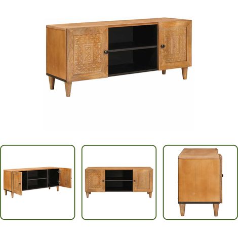 TV-Regal - TV-Einheiten Hellbraun 105 x 33 x 46 cm Massivholz Mango (1/5)
