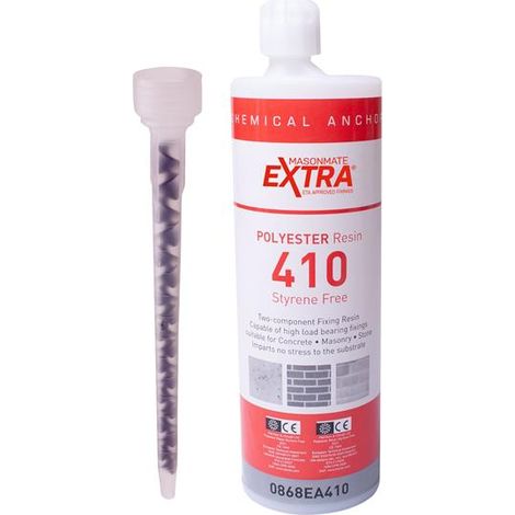 MasonMate 0868EA410 Chemical Anchor Resin – Styrene-Free, 410ml, Heavy-Duty Construction Adhesive (Model: MAMRESIN410)