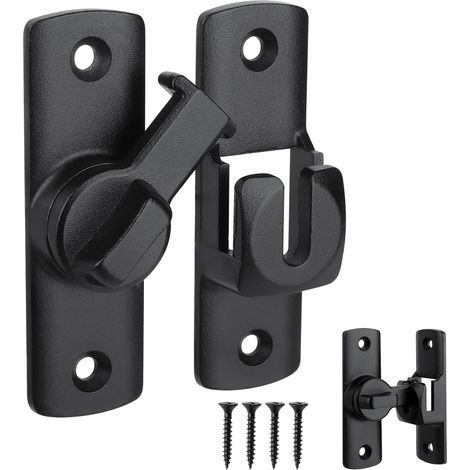 Loquet porte 90/180° serrure coulissante pour grange, cuisine, bureau (1/5)