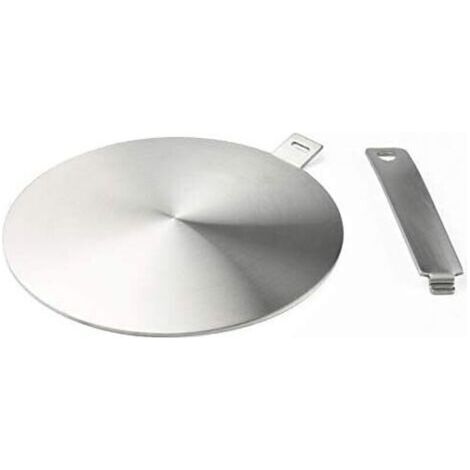 Adaptateur à induction, disque convertisseur pour plaque de cuisson à induction, plaque de diffusion de chaleur avec poignée et base séparables 20 cm, Aluminium (1/4)