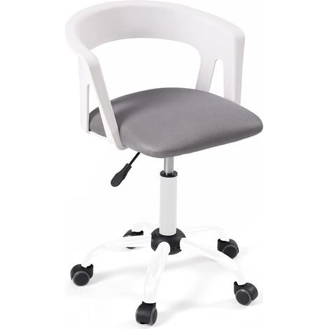 Chaise de bureau compacte, assise rembourrée en tissu mesh respirant, dossier avec accoudoirs, hauteur réglable, pivotante à 360°, roulettes souples, pied en métal AYA (noir) (1/5)