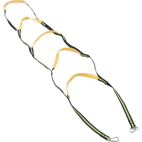 Échelle de corde pliable à 5 marches en nylon pour embarquement facile, idéale pour les bateaux pneumatiques, pontons, voiliers, kayaks et bateaux à moteur. Couleur : vert fluorescent. (1/5)