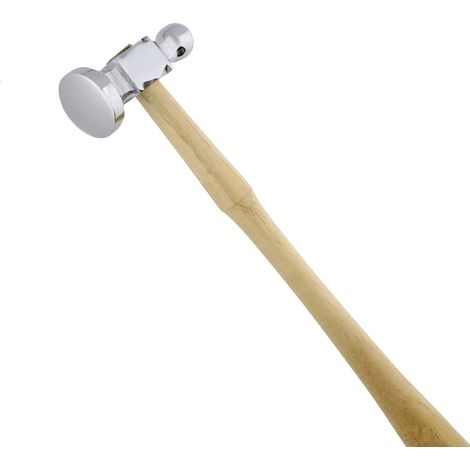 Marteau de chasse double face Manche en bois de 29 cm Tête en acier de 5,7 cm avec une tête à bille de 14 mm et une face bombée de 25 mm Outil de menuiserie utilisé pour ajouter (1/5)