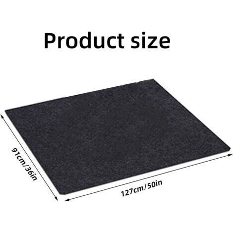 Tapis ignifuge 127 x 91 cm – Résistant à la chaleur jusqu'à 550 °C – Protection anti-éclaboussures pour les grilles – Protection du sol sous la cheminée – FEU 127 x (1/4)
