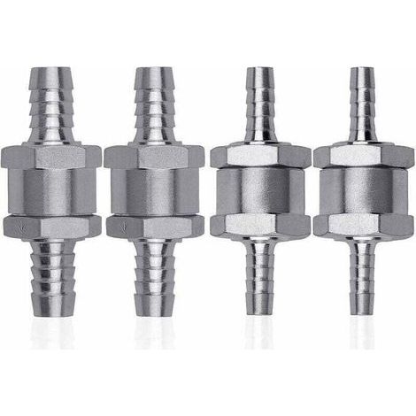 4 Pcs Clapet Anti retour Gasoil en Alliage d'aluminium, 6/8/10/12mm Clapet de Carburant avec Flèche pour Essence Diesel Voiture Bateau Moto (1/5)