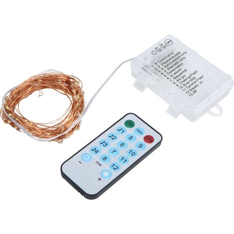 5M 50LED 5028 SMD Waterproof LED Strip Lights with Remote Control Copper Wire Lamp Warm White (1/5)