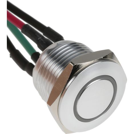 Bouton-poussoir, Momentané lumineux, LED Rouge, Unipolaire à une direction, 2 A, Translucide, Montage panneau ( Prix pour Paquet de 1 )