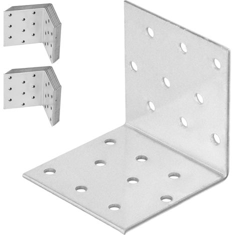 Ángulo de carpintero, conector de construcción, acero galvanizado, 60x60x60 mm, 25 unidades