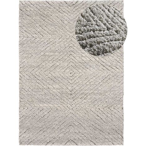 ATTICGO Tapis shaggy style scandinave ATESA 65 Argent 60x120 cm (1/4)