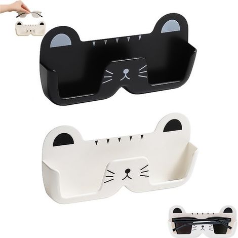 2 piezas, Soporte para gafas, Soporte de pared para gafas de sol, Blanco y negro, Apto para varios pares de gafas, la sala de estar (1/5)