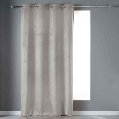 Rideau à Œillets "Velvetine" 140x240cm Gris (1/2)