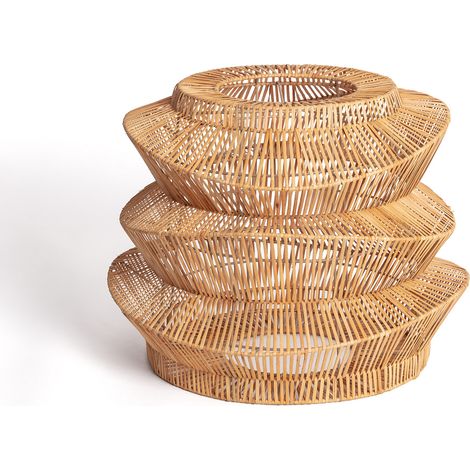 Lampenschirm für Hängeleuchte Rattan Asha Ø500 mm ILUZZIA Braun (1/3)