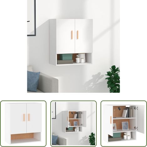 Holzwerkstoff - Wandschrank Weiß 60x31x70 cm Holzwerkstoff (1/5)