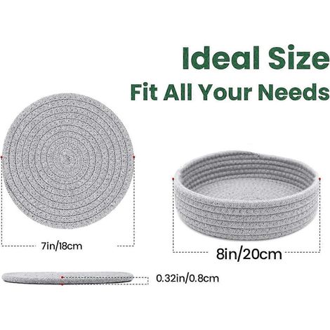 Dessous de plat de 18 cm pour assiettes, casseroles et poêles, grand dessous de plat épais et résistant à la chaleur, sous-plats multifonctionnels pour table A (1/5)