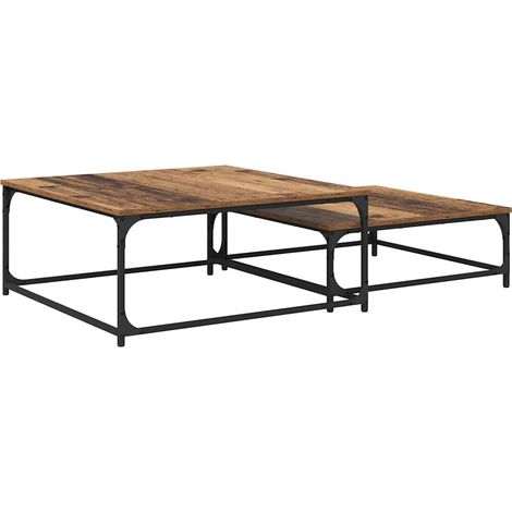 Maison Exclusive - Couchtisch 2 pcs Altholz Holzwerkstoff