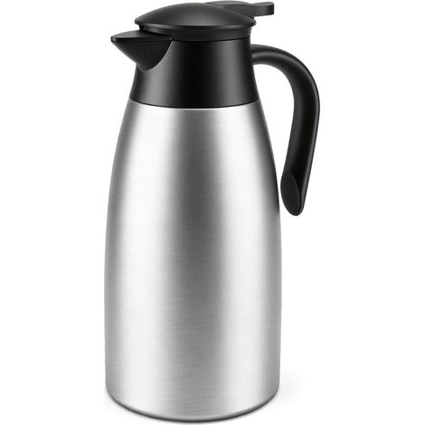 Isolierte Flasche aus Edelstahl 304, 2-Liter-Thermoskanne mit 24-Stunden-Wärmeisolierung, geeignet für Heißwasser in Büros, Hotels und Restaurants. (1/5)