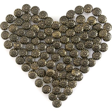 200pcs 14mm Brass Copper Upholstery Nails Decorative Furniture Nails Floral Pattern DIY Upholstery Tacks