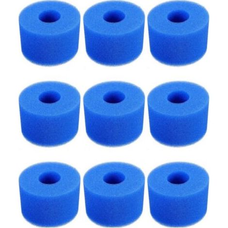 9 Pièces Filtre Piscine, Cartouche de Filtre en Mousse, Mousse pour Filtre Piscine, Réutilisables et Lavables, Filtre en Mousse pour Spa, Piscine (1/4)