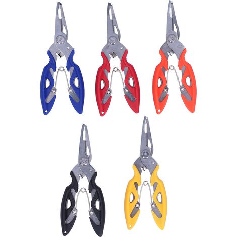 5Pcs Stainless Steel Fishing Pliers Hook Remover Multifunction Lures Curved Scissors (1/5)