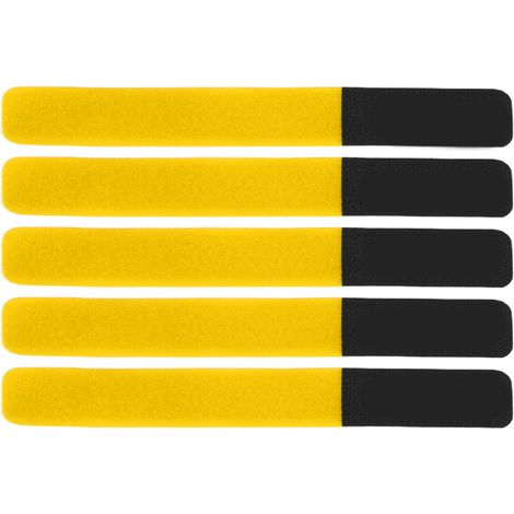 DUUTI 5PCS Sangles Réglables pour Pompe à Vélo, Bande de Fixation Réutilisable pour Rangement et Transport - Jaune (1/5)