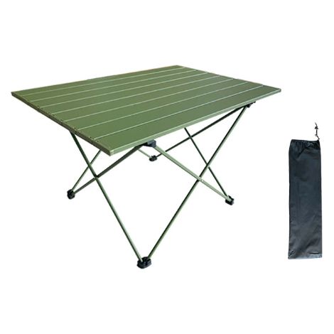 Mesa de exterior plegable, ultraligera y compacta, portátil, de aluminio, con bolsa de transporte para camping, barbacoa, playa y jardín (56 x 41 x 40 cm)