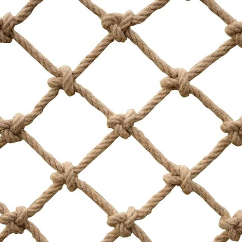 Filet Corde Chanvre Filet de Protection pour Balcon Anti-Chute Filet de Sécurité pour Enfants Rétro Bar Plafond Net 6mm Maille 10cm(Size:1 1m(3 3ft)) (1/5)