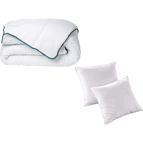 Pack Couette chaude 240 x 260 cm + 2 oreillers 60 x 60 cm recyclés de DREAMEA - ROSA