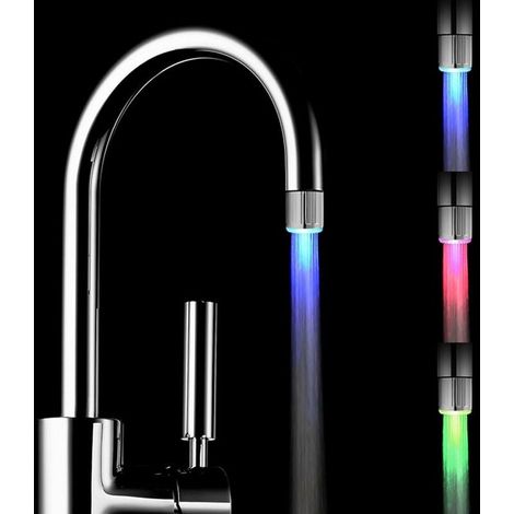 Pack Colorful LED Water Faucet with 3 Colors Changing Temperature Control,Water Flow Faucet Tap for Kitchen and Bathrooms. (1/5)