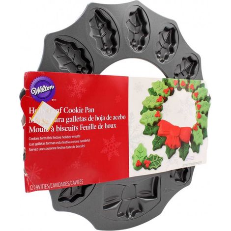 Wilton teglia corona ghirlanda agrifoglio natale metallo