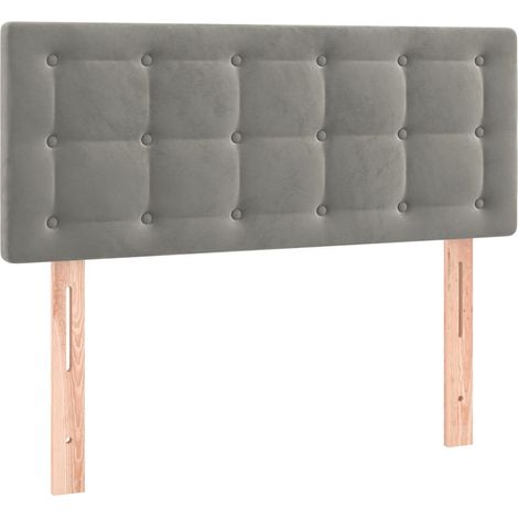 Testiera letto accessorio camera da letto mobili LED 100 x 5 x 78/88 cm tessuto in velluto grigio chiaro TDL0201444