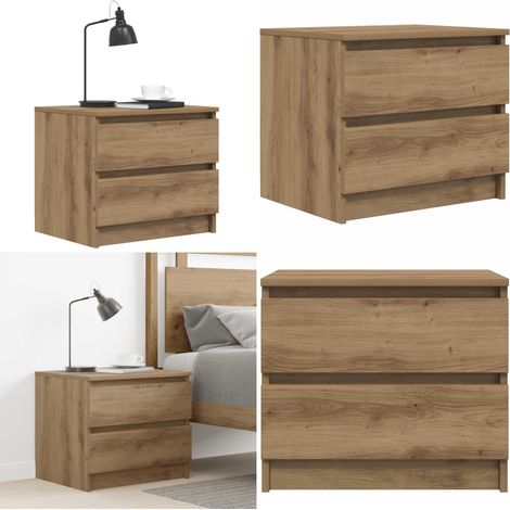 Comodino Rovere Artigianale 50x40x43.5 cm in Legno Multistrato - Comodino artigianale - Comodino in truciolato