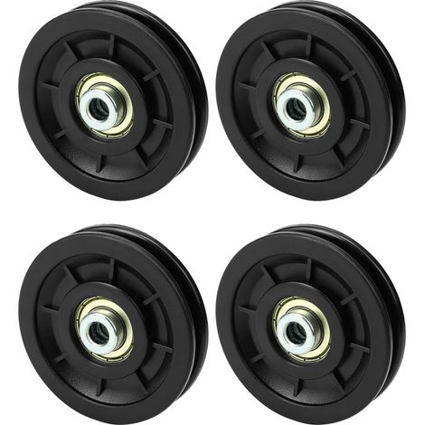 4 Pièces 90 mm Roulement Poulie en Nylon, Roue Universelle pour Équipements de , Charge Maximale de 450 kg, Convient aux Cordes jusqu'à 7 mm (1/5)