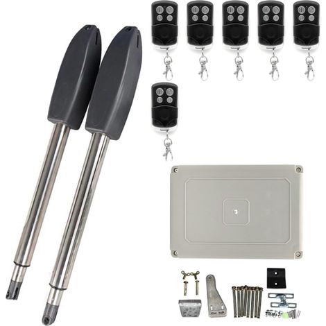 Kit d'ouvre-Portes automatiques Kit d'ouverture de Porte pivotante électrique Automatique 400KG pour Accessoires de Portail Coulissant (Color : 6 Remote with Light, Size : 1 UK) (1/5)