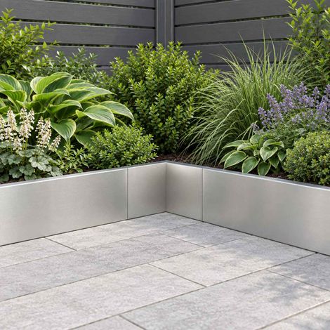 vidaXL Mur de soutènement 50 x 50 x 30 cm Acier inoxydable Argenté (1/5)