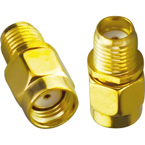Adaptateur SMA femelle vers RP-SMA mâle 50 ohms plaqué or RF Câble d'antenne 4G WiFi Adaptateur coaxial pour routeur WiFi/drones/antennes radio (1/5)