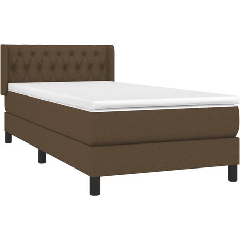 Sommier à lattes de lit avec matelas Marron foncé 100x200 cm vidaXL (1/5)