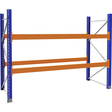 eurokraft pro, Rayonnage à palettes en acier, bleu/orange, h x