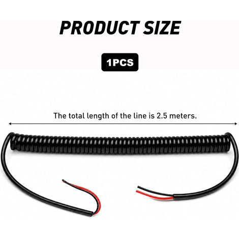 Câble Spiralé 2 Conducteurs 24AWG, Câble PVC Extensible 2,5 m (1/5)