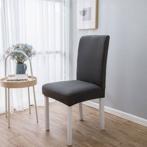 - Funda de silla elegante (6 piezas), poliéster elástico, para casa y hotel (gris) (1/5)
